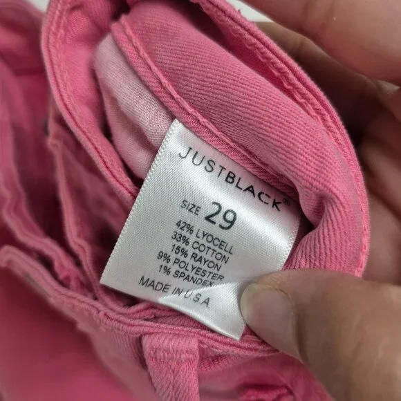 JustBlack Womens Skinny Pink Denim Jeans Mid-Rise Size 29 Made In USA - Picture 7 of 7